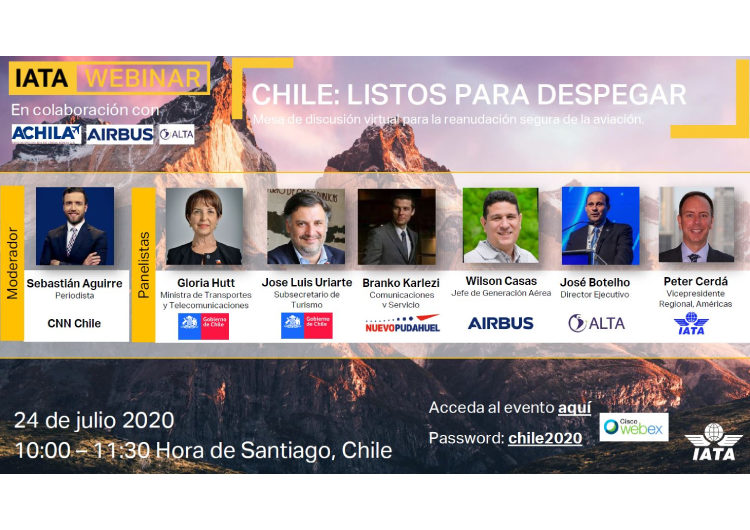 Chile: Gobierno e industria conversarán sobre protocolos de bioseguridad para reinicio seguro de la aviación