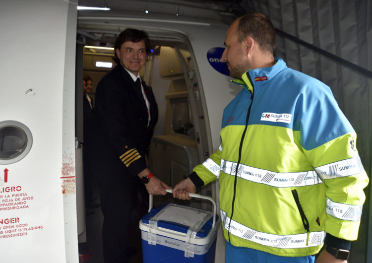 El Grupo Iberia transportó 110 órganos para trasplantes durante el último año