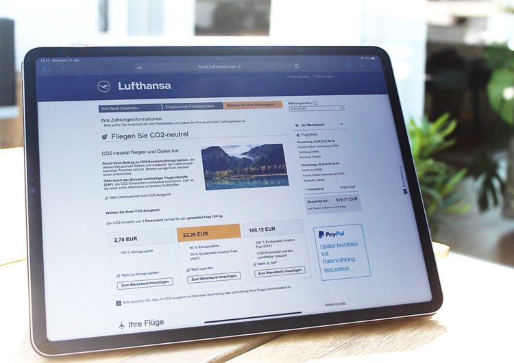 Lufthansa integrates option for carbon-neutral flying into booking