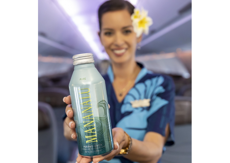 Hawaiian Airlines Partners with Jason Momoa’s Water Company Mananalu, Featuring Infinitely Recyclable Aluminum Bottles