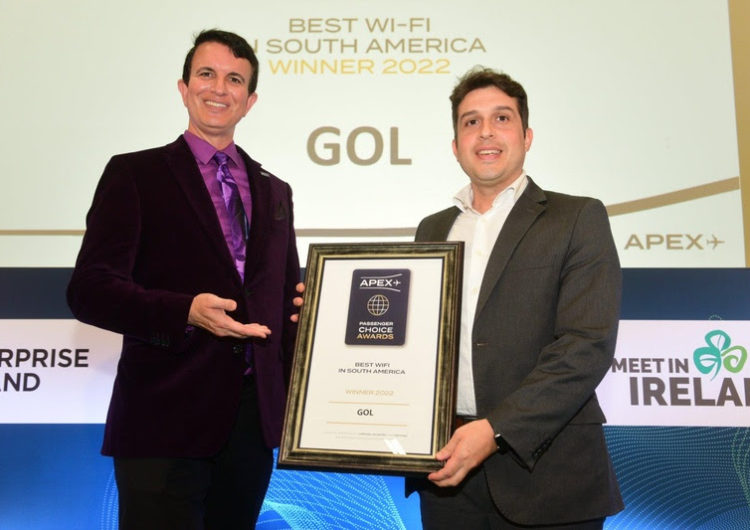 GOL conquista prêmio de melhor Wi-Fi na América do Sul pela APEX (Airline Passenger Experience Association)