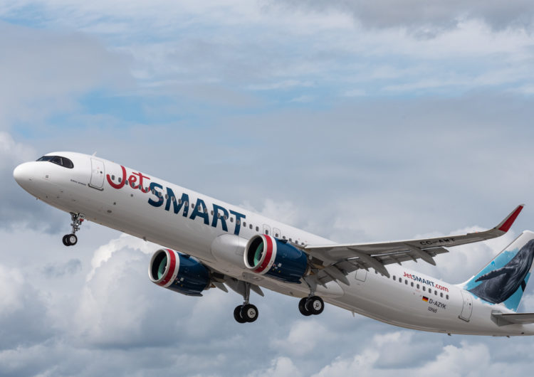 JetSMART Airlines incorpora a su flota su primer A321neo, el avión más sostenible de Sudamérica