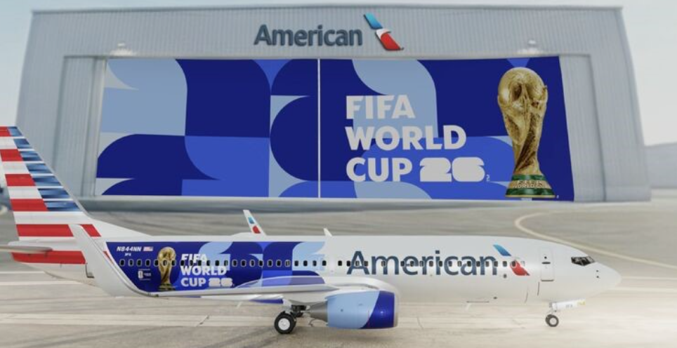 American Airlines presenta su primer avión con livery deportivo de cara a la Copa Mundial de la FIFA