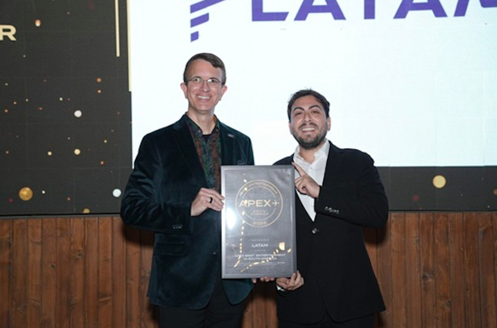 APEX Best™ 2026: Passageiros reconhecem LATAM como a companhia aérea com o “Melhor Entretenimento da América do Sul”