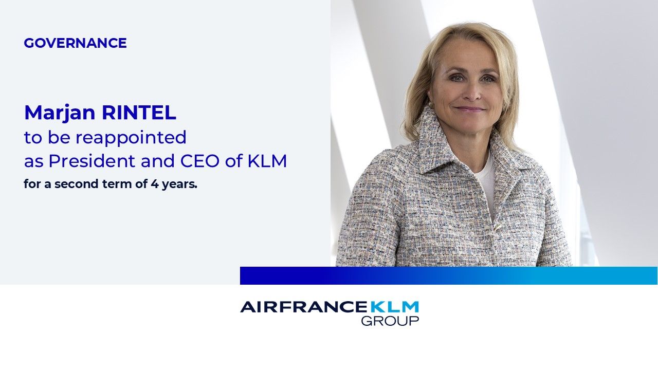 Air France-KLM renews Marjan Rintel’s mandate as President & CEO of KLM