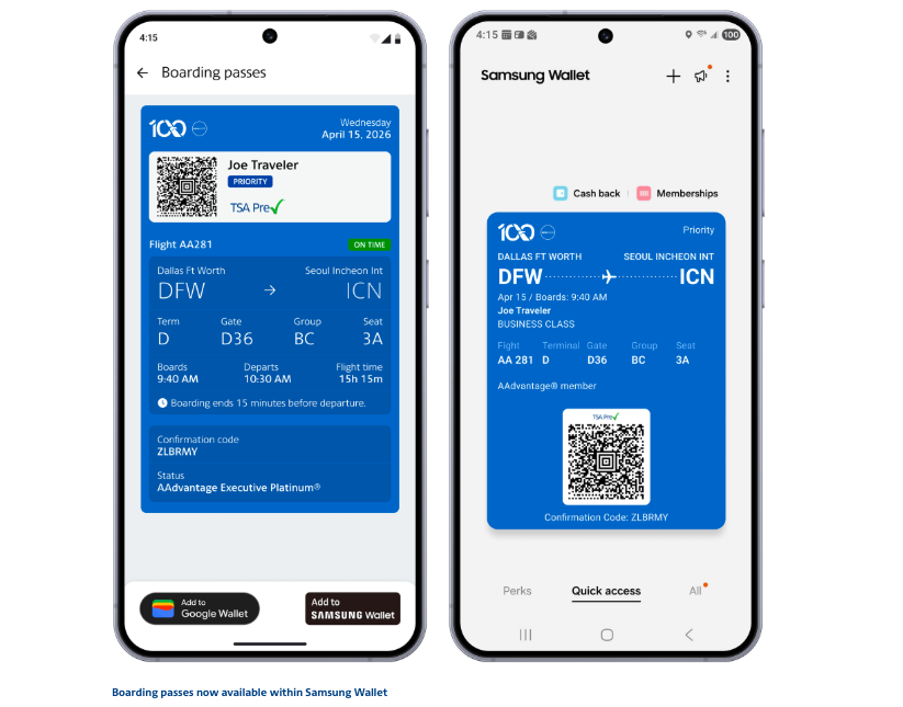 American Airlines expands digital wallet integration, making travel day easier for customers